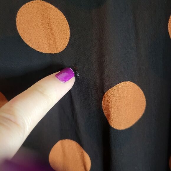 Maeve Oksana Anthropologie Polka Dot Midi Skirt - Black and Rust - Picture 14 of 16